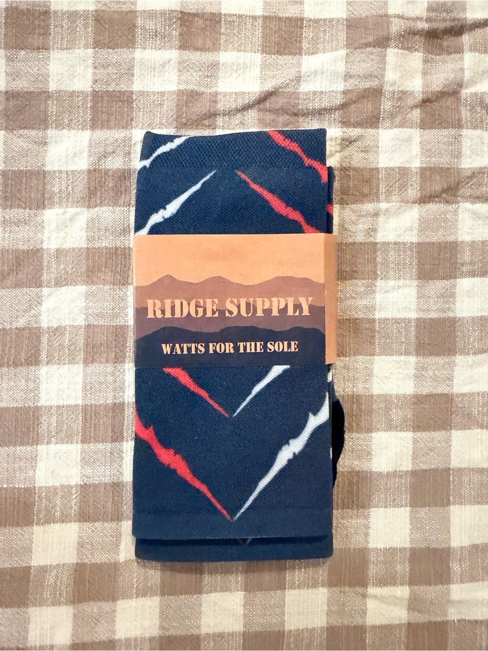 Ridge Supply Limited Edition Men’s Navy Patterned Crew Socks - Large NWT